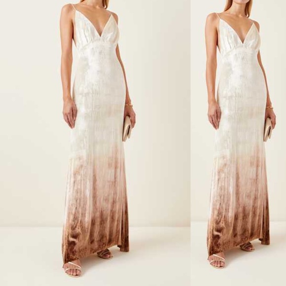 Danielle Frankel Imogen Ombré Silk Velvet Gown